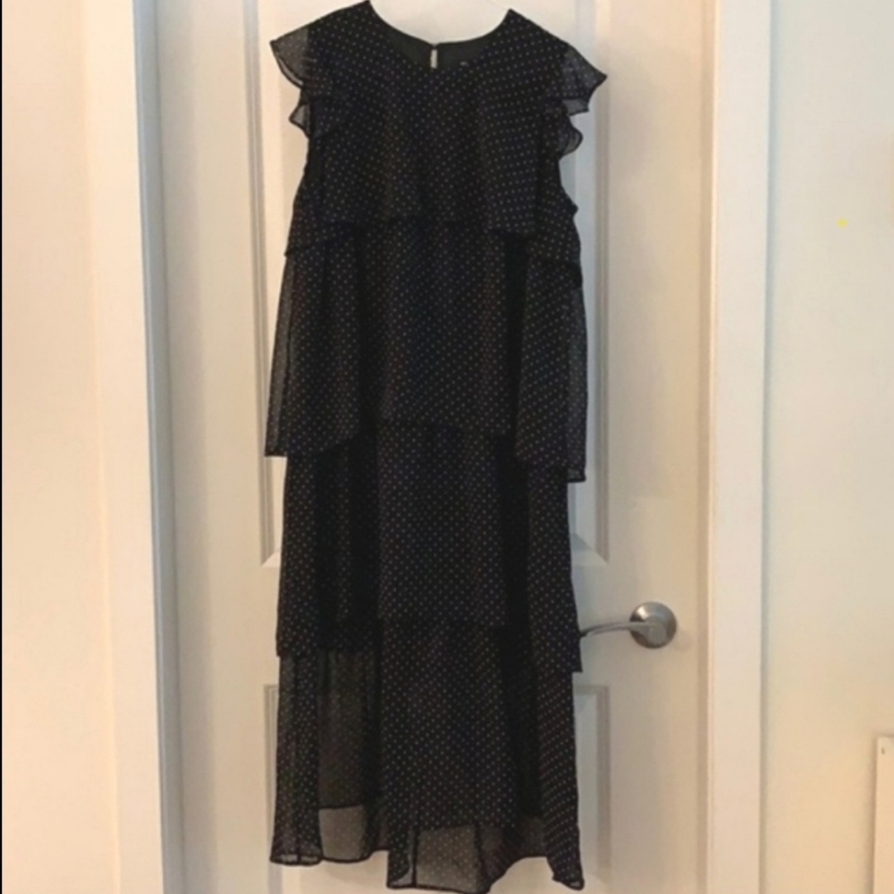 Who What Wear Tiered Polkadot Dress